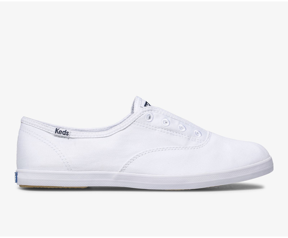 Womens Keds Slip Ons - Chillax Basics - White - 7082-SHALO